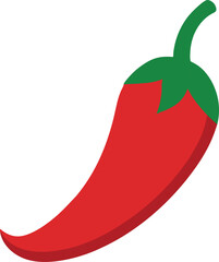 Chilli icon on white background.