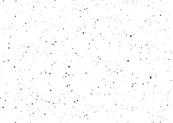 Black and white dotted seamless pattern. Dirty grunge sprinkles, particles, dust and splashes wallpaper. Distress noise grain repeating background. Random splattered gritty overlay texture. Vector