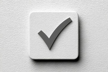 A minimalist layout of a single checked checkbox in the center of a clean white canvas