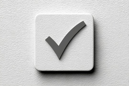 A minimalist layout of a single checked checkbox in the center of a clean white canvas