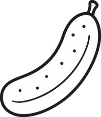 Cucumber outline icon on white background.