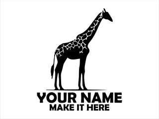 majestic giraffes standing tall with their distinctive spotted coats illustration, giraffe standing simple vector style, giraffes logo design