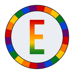 Obraz premium LGBTQ Rainbow Gradient Capital Letter 