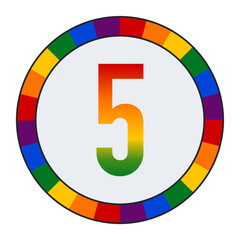 LGBTQ Rainbow Gradient Number 