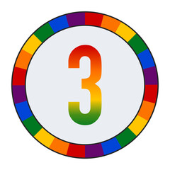 LGBTQ Rainbow Gradient Number 