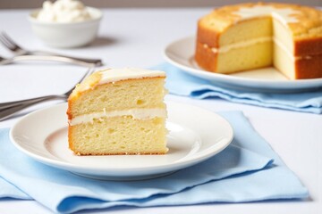 slice of cake on a plate with a fork