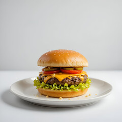 hamburger on a plate