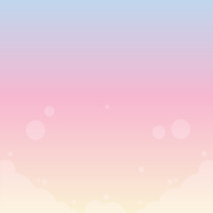 pink background with clouds and sun