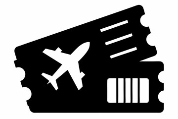 Fototapeta premium boarding pass design silhouette vector illustration
