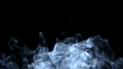 Blurred texture of burn fire with particles embers. Blur blue flames on isolated black background. Texture overlays for banner,flyer,card .