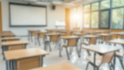 On the blurred background of the empty classroom. Ai Generated Images