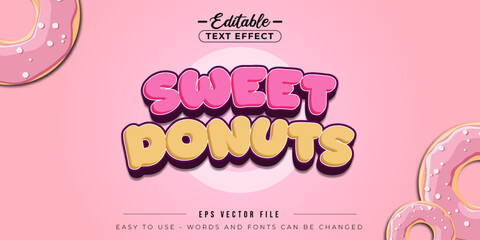 Sweet Donuts text style text effect.