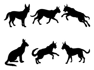 Serval Collection Black Silhouette Vector Design