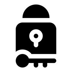 icon keylock with style glyph