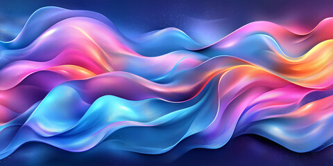Obraz premium Vibrant abstract artwork showcasing flowing, colorful waves.