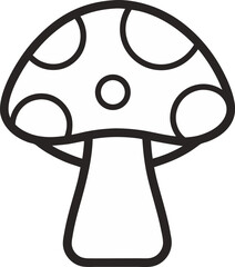 Mushroom outline icon on white background.