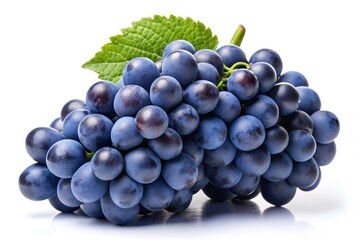 Fototapeta premium Deep blue night grapes, a single cluster, perfect for packaging design. High-resolution.