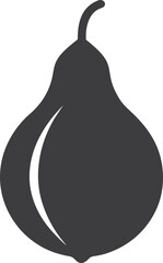 Pointed gourd silhouette icon on white background.