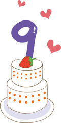 숫자9 케잌