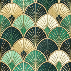 Top Perspective on Elegant Art Deco Seamless Abstract Digital Artwork Design