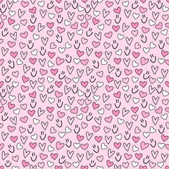 seamless pattern with pink hearts