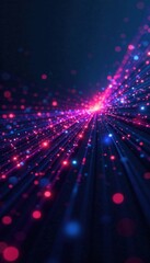 futuristic mesh of abstract lines intersecting with glowing particles against a dark background, futuristic, abstract