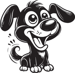 funny dog Vector illustration isolated on white background.