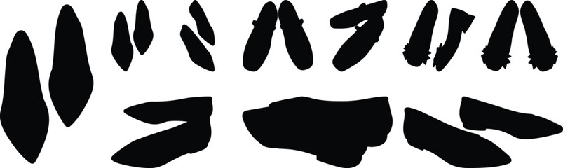 Flat Shoes in Silhouette Style from Multiple Angles.