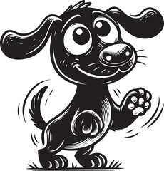funny dog Vector illustration isolated on white background.