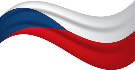 Naklejka premium Czech Republic wavy flag, waving flag vector illustration