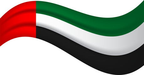 United Arab Emirates wavy flag, waving flag vector illustration