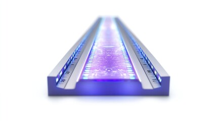 Sleek purple LED light strip, futuristic design.