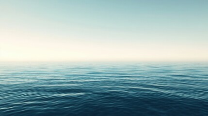 Obraz premium Abstract Minimal Ocean Scene with Smooth Reflective Water Surface