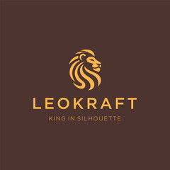 Lion Head Silhouette Logo – A bold lion head silhouette representing courage and power.
