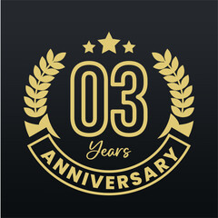 Fototapeta premium 03 Anniversary Golden Badge