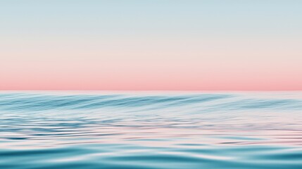 Fototapeta premium Endless Ocean Under Clear Sky with Soft Pastel Colors at Dusk