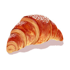 croissant on white background