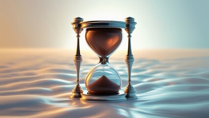 Elegant Hourglass on Undulating Surface Time Passing Concept Sand Timer