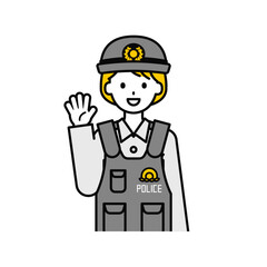 上半身のポーズ_シンプルな警察官の女性02