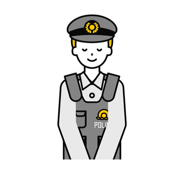 recommend clip art: 上半身のポーズ_シンプルな警察官の男性18