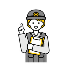 上半身のポーズ_シンプルな警察官の女性16