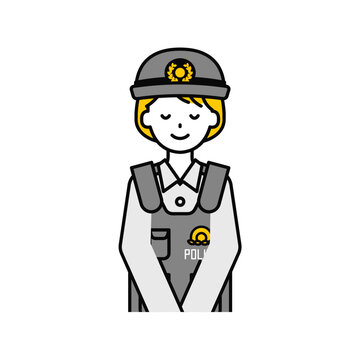 recommend clip art: 上半身のポーズ_シンプルな警察官の女性18