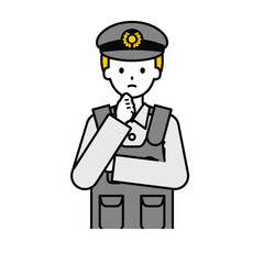 上半身のポーズ_シンプルな警察官の男性10