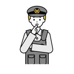 上半身のポーズ_シンプルな警察官の男性13