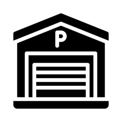 parking garage glyph icon