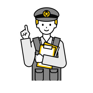 recommend clip art: 上半身のポーズ_シンプルな警察官の男性16