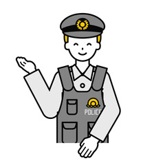 上半身のポーズ_シンプルな警察官の男性20