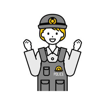 recommend clip art: 上半身のポーズ_シンプルな警察官の女性06