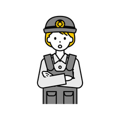 上半身のポーズ_シンプルな警察官の女性11