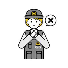 上半身のポーズ_シンプルな警察官の女性14